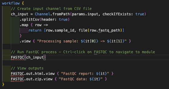 Fehlerunterstreichung
